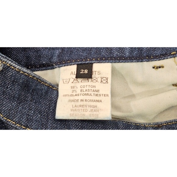 All Saints Womens Flared Jeans Lauren High Waisted Dark Denim Blue Y2K 28 x 31 - Picture 3 of 16